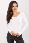 Biała bluzka basic z dekoltem 100% bawełna 