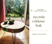  Duży bukowy stolik z żywicą epoksytową