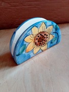 Śliczny  serwetnik porcelanowy ręcznie malowany 