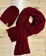 KOMPLET DAMSKI ZIMOWY CZAPKA+ SZAL DZIANINA 