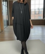 Elegancka czarna bawełniana sukienka od Wendykei damska