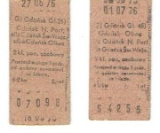 2 Bilety tekturowe Gdańsk Gł. / Gdańsk Św.Wojciecha i Oliwa, 1976r