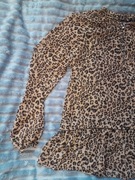 Bluzka panterka z falbanką/baskinką i cekiny rozm.L