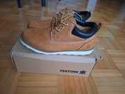 Buty męskie zamszowe skórzane (Rozmiar 44, kolor: brązowy/pszeniczny)