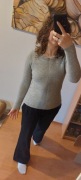 Szarobłękitny sweter merino i kaszmir Hallhuber