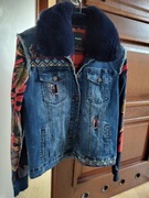 Jeansowa, ocieplana kurtka Desigual - r.42 (nowa bez metki)