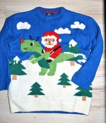 358* Next Świąteczny sweter renifer Mikołaj 4/5 lat_ 104 cm