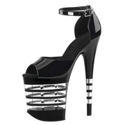 Szpilki 20 cm czarne z paskiem 38 nowe