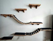 Drewniane półki dla kota + mostki | tor wspinaczkowy | handmade