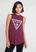 Guess t-shirt tank top xs 34 bluzka logo bordowa sportowa damska