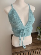 Modny crop top na szydełku crochet na lato plaźę wakacje wyjazd seksowny