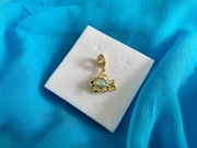 nowa pozłacana zawieszka beads charms złota rybka cyrkonie srebro 925