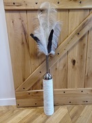 Dekoracja ozdobna-wazon z dekoracyjnymi piórami-komplet, wysokość 104 cm