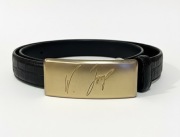 Pasek damski Joop skórzany 90 cm dł.całk, czarny, złoty stan bardzo dobry