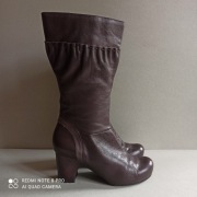 Clarks, eleganckie kozaki, rozm. 39,5, skóra. 