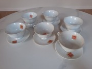 Filiżanki i spodki Karolina Jaworzyna Śląska PRL NOWE zestaw