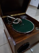 Gramofon antyczny zabytkowy ze Szwajcarii ANTYK ok. XIX/XX wiek.