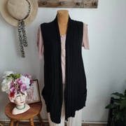 Długa czarna kamizelka River Island rozmiar 40 damska elegancka