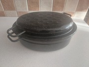 Emaliowana gęsiarka / brytfanna z wkładem styl PRL Rybnik