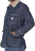 Męska Kurtka Lee Long Loco Sherpa Jeansy Dark Worn jeansowa L88KRDEP S