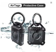 Czarne etui do Apple Airtag Etui na obrożę dla psa i kota tracker gps