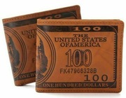Portfel 100 dolarów 100USD sto dolarów brązowy