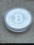 Srebrna moneta Bitcoin 1 uncja