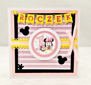 Ręcznie robiona kartka na roczek dla dziewczynki/Kartka na 1 urodziny