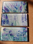 Mozaika szklana prostokąty 4,5x9,8cm nadruk na szkle ŁĄKA