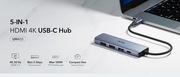HUB Cudy UH405 5-In-1 HDMI 4K USB-C
