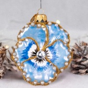 Bombka bratek niebieski z kryształem