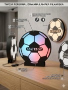 Personalizowana Lampka LED RGB – Piłka Nożna (Twój Napis!)