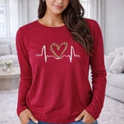 Bluzka długi rękaw S serce 