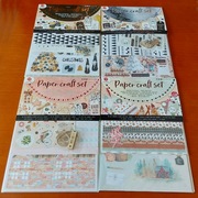 4x Zestaw Paper Craft - zimowe / świąteczne papiery, die-cuts (wypychanki)