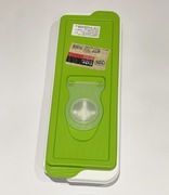 Foremka na lód z sylikonową pokrywką – 12 kostek, biały , zielona pokrywka