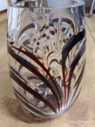 Wazon kryształowy bordowy lata 60 vintage MIMOZA