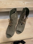 Botki buty carini zielone zamsz 38