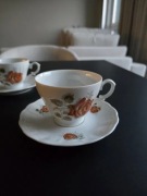 Zestaw 5 filiżanek porcelana Ćmielów róża