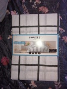 Pościel bawełna KRATA 160x200 komplet pościeli biało czarna