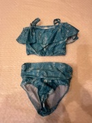 Strój kąpielowy dwuczęściowy nowy 140 cm zielony
