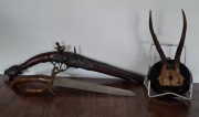 Sztylet pistolet skałkowy replika poroże cena za całość