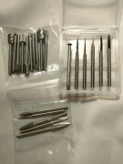 3 Komplety frezów i wierteł do prac jubilerskich, Nowiutkie.Razem 21 szt.  
