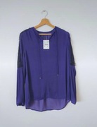 Nowa fioletowa bluzka C&A koronka luźna koszulowa gotycka 36 S
