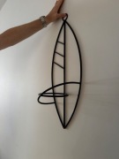 Metalowy wiszący kwietnik w kształcie liścia 70x25 LOFT