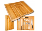 ZESTAW 2 SZTUKI! Bambusowy Organizer do Szuflady | Rozsuwany 