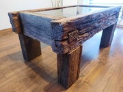 Stolik kawowy, dębowy, rustykalny, loft 120 letni.