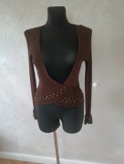 Sweterek, kardigan w kolorze czekoladowego brązu