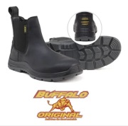 Buty robocze z blachą Buffalo czarne skórzane 8/42