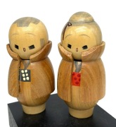 Japonia. Para Sosaku Kokeshi, sygnowana. II połowa XX w.