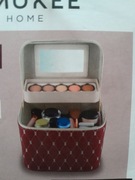 nowy elegancki kuferek na kosmetyki z lusterkiem